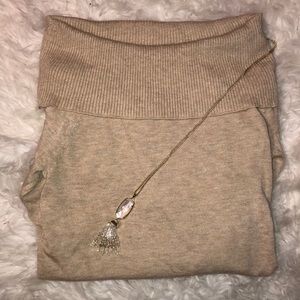 Off shoulder cream sweater